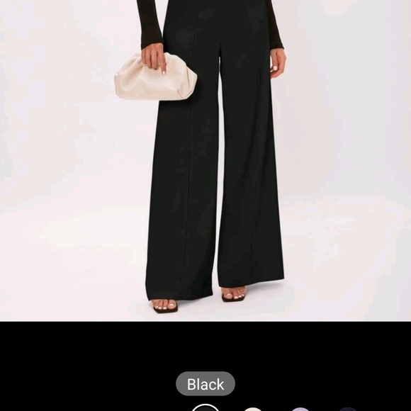 Shein Wide leg dress pants w belt loops and button up sz large 16" waist - Picture 3 of 13